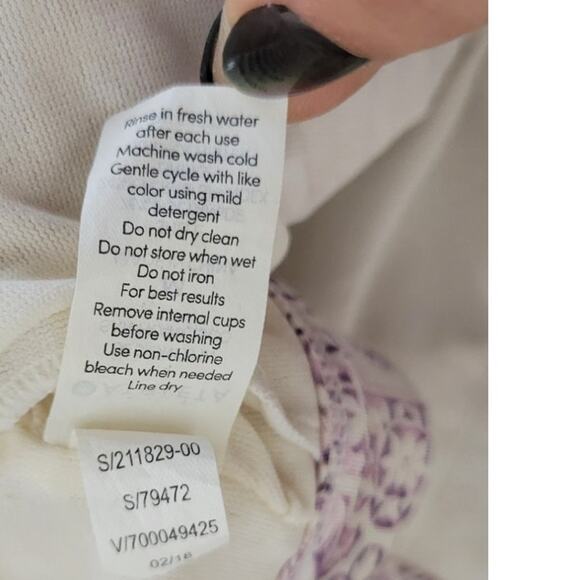 Athleta Swimsuit Top Womens Medium Boho Cottage Core Adjustable Top Sporty Fun - Picture 10 of 10